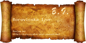 Borovicska Izor névjegykártya